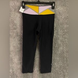 Lululemon Crop Quilted Winter ? Yellow/Pink/Grey Size 2